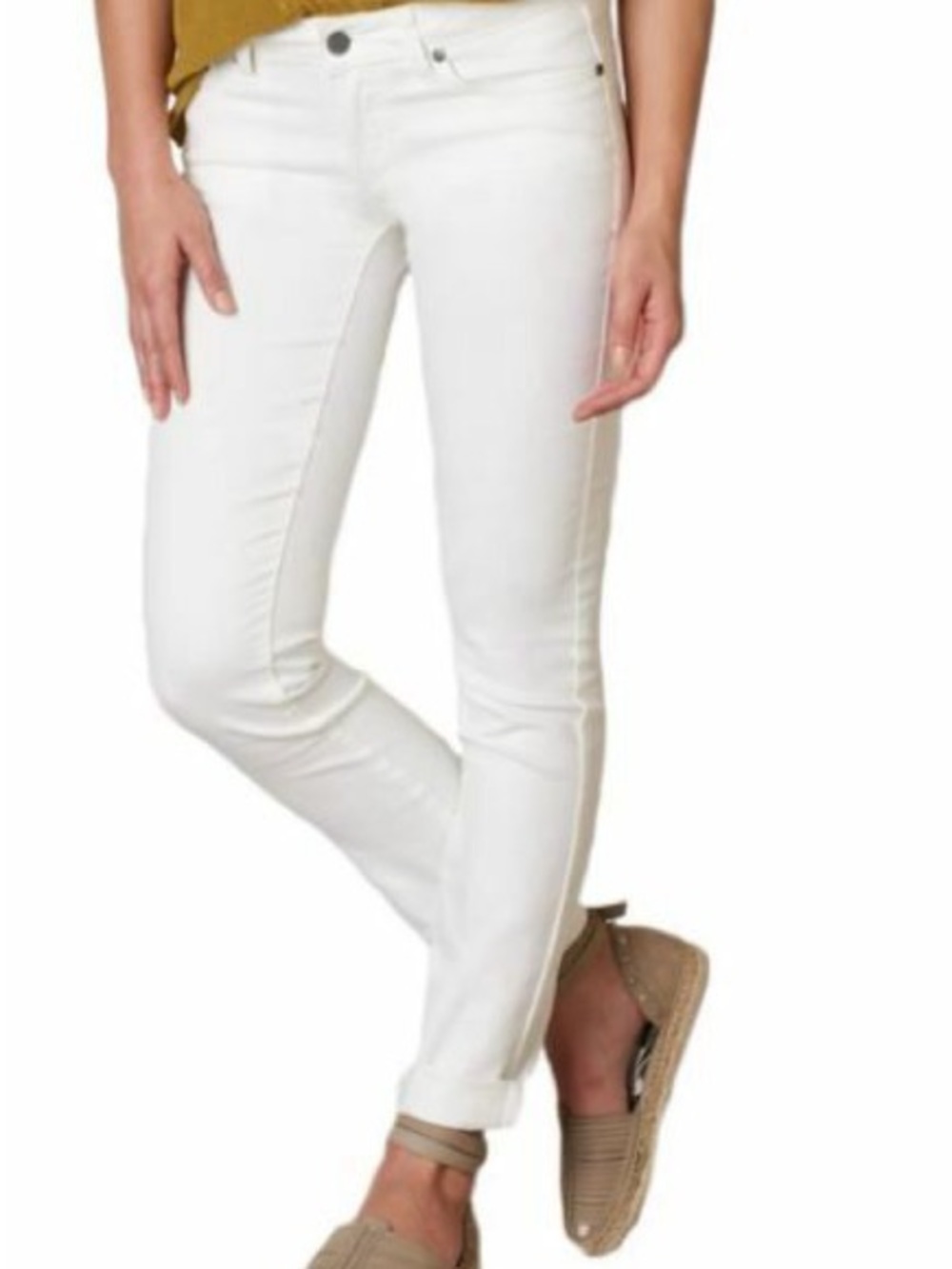 prAna Women's White Carlotta Crop Skinny Slim Leg Jeans